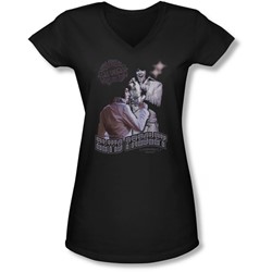 Elvis - Juniors Violet Vegas V-Neck T-Shirt
