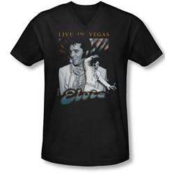 Elvis - Mens Live In Vegas V-Neck T-Shirt