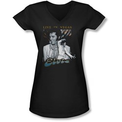 Elvis - Juniors Live In Vegas V-Neck T-Shirt