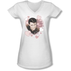 Elvis - Juniors Love Me Tender V-Neck T-Shirt