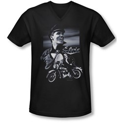 Elvis - Mens Motorcycle V-Neck T-Shirt