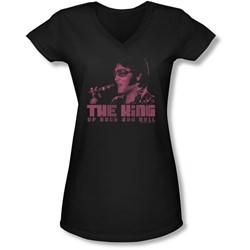 Elvis - Juniors The King V-Neck T-Shirt