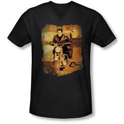 Elvis - Mens Hit The Road V-Neck T-Shirt