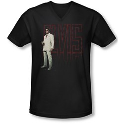 Elvis - Mens White Suit V-Neck T-Shirt