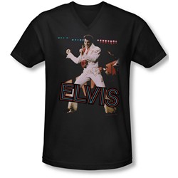 Elvis - Mens Hit The Lights V-Neck T-Shirt