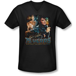 Elvis - Mens 75 Years V-Neck T-Shirt