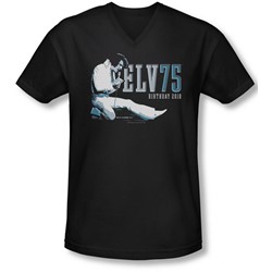 Elvis - Mens Elv 75 Logo V-Neck T-Shirt