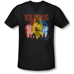 Elvis - Mens Vegas Remembered V-Neck T-Shirt