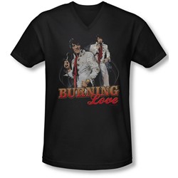 Elvis - Mens Burning Love V-Neck T-Shirt