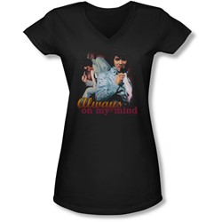 Elvis - Juniors Always On My Mind V-Neck T-Shirt