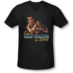 Elvis - Mens Can'T Help Falling V-Neck T-Shirt