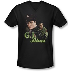 Elvis - Mens G I Blues V-Neck T-Shirt
