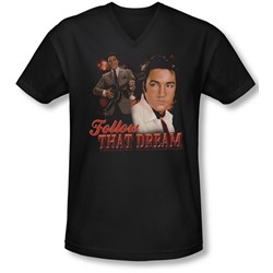 Elvis - Mens Follow That Dream V-Neck T-Shirt