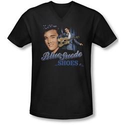 Elvis - Mens Blue Suede Shoes V-Neck T-Shirt