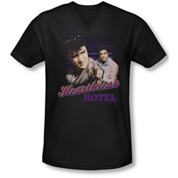 Elvis - Mens Heartbreak Hotel V-Neck T-Shirt