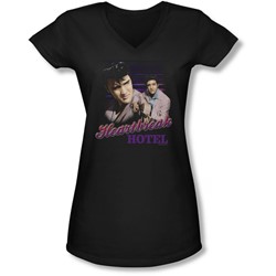 Elvis - Juniors Heartbreak Hotel V-Neck T-Shirt