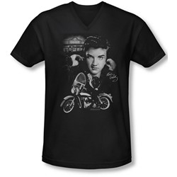 Elvis - Mens The King Rides Again V-Neck T-Shirt