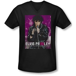 Elvis - Mens 35 Leather V-Neck T-Shirt