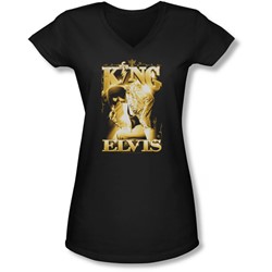 Elvis - Juniors The King V-Neck T-Shirt