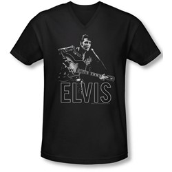 Elvis - Mens Guitar In Hand V-Neck T-Shirt