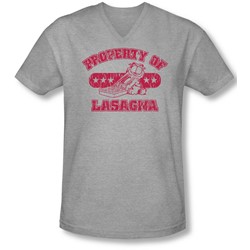 Garfield - Mens Property Of Lasagna V-Neck T-Shirt