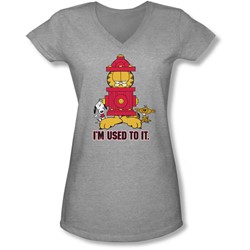 Garfield - Juniors I'M Used To It V-Neck T-Shirt
