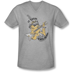 Garfield - Mens I'M With The Band V-Neck T-Shirt