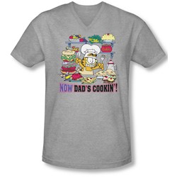 Garfield - Mens Now Dad'S Cooking V-Neck T-Shirt