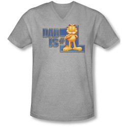 Garfield - Mens Dad Is Number One V-Neck T-Shirt