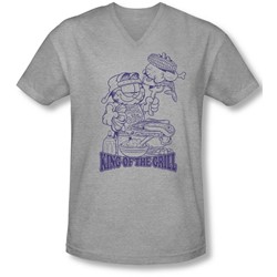 Garfield - Mens King Of The Grill V-Neck T-Shirt