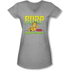 Garfield - Juniors Manners V-Neck T-Shirt