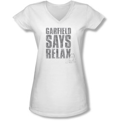 Garfield - Juniors Relax V-Neck T-Shirt