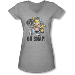 Garfield - Juniors Oh Snap V-Neck T-Shirt