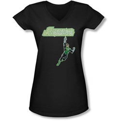 Green Lantern - Juniors Energy Construct Logo V-Neck T-Shirt