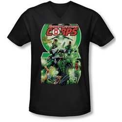 Green Lantern - Mens Gl Corps #25 Cover V-Neck T-Shirt