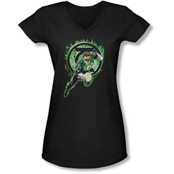 Green Lantern - Juniors Space Cop V-Neck T-Shirt