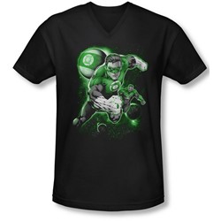 Green Lantern - Mens Lantern Planet V-Neck T-Shirt