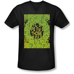 Green Lantern - Mens Green Lantern Oath V-Neck T-Shirt