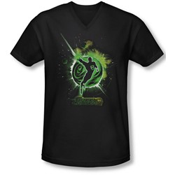 Green Lantern - Mens Shadow Lantern V-Neck T-Shirt