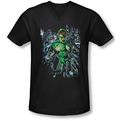 Green Lantern - Mens Surrounded By Death V-Neck T-Shirt