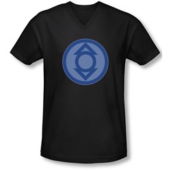 Green Lantern - Mens Indigo Symbol V-Neck T-Shirt