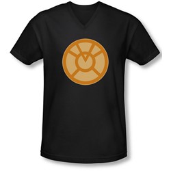 Green Lantern - Mens Orange Symbol V-Neck T-Shirt