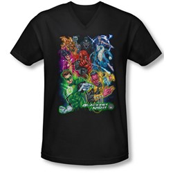 Green Lantern - Mens Blackest Group V-Neck T-Shirt