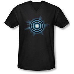 Green Lantern - Mens Blue Glow V-Neck T-Shirt