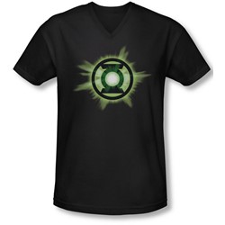 Green Lantern - Mens Green Glow V-Neck T-Shirt