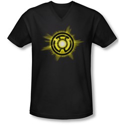 Green Lantern - Mens Yellow Glow V-Neck T-Shirt