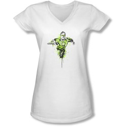 Green Lantern - Juniors Inked V-Neck T-Shirt