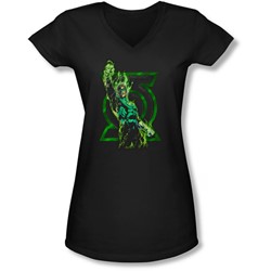 Green Lantern - Juniors Fully Charged V-Neck T-Shirt