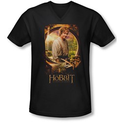 The Hobbit - Mens Bilbo Poster V-Neck T-Shirt