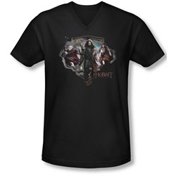 The Hobbit - Mens Three Dwarves V-Neck T-Shirt